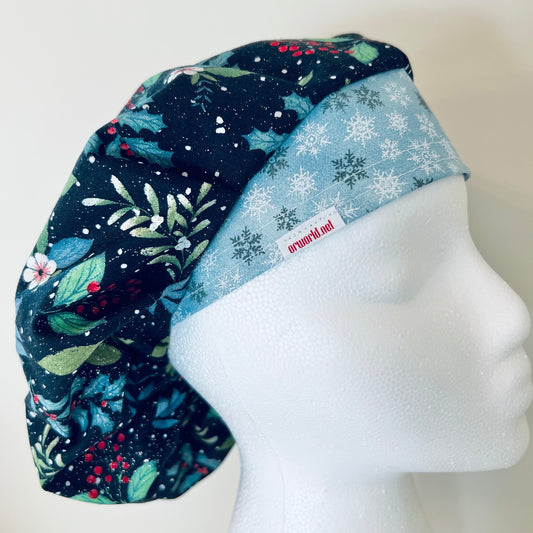 Bouffant-Winter Holly with glitter