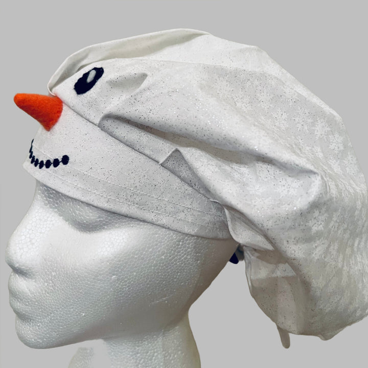 Bouffant-Winter White Snowman with a 3 D nose