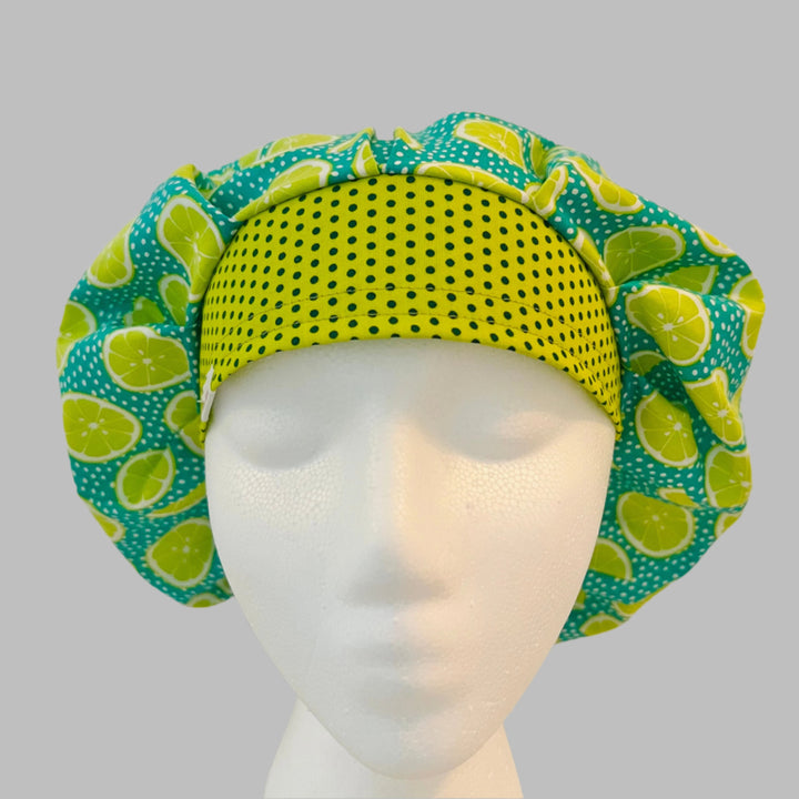Bouffant Scrub Cap | Citrus Nurse Cap | Lemon Lime Surgical Cap | Fruit Print Medical Hat