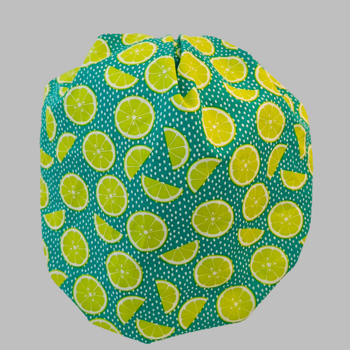 Bouffant Scrub Cap | Citrus Nurse Cap | Lemon Lime Surgical Cap | Fruit Print Medical Hat