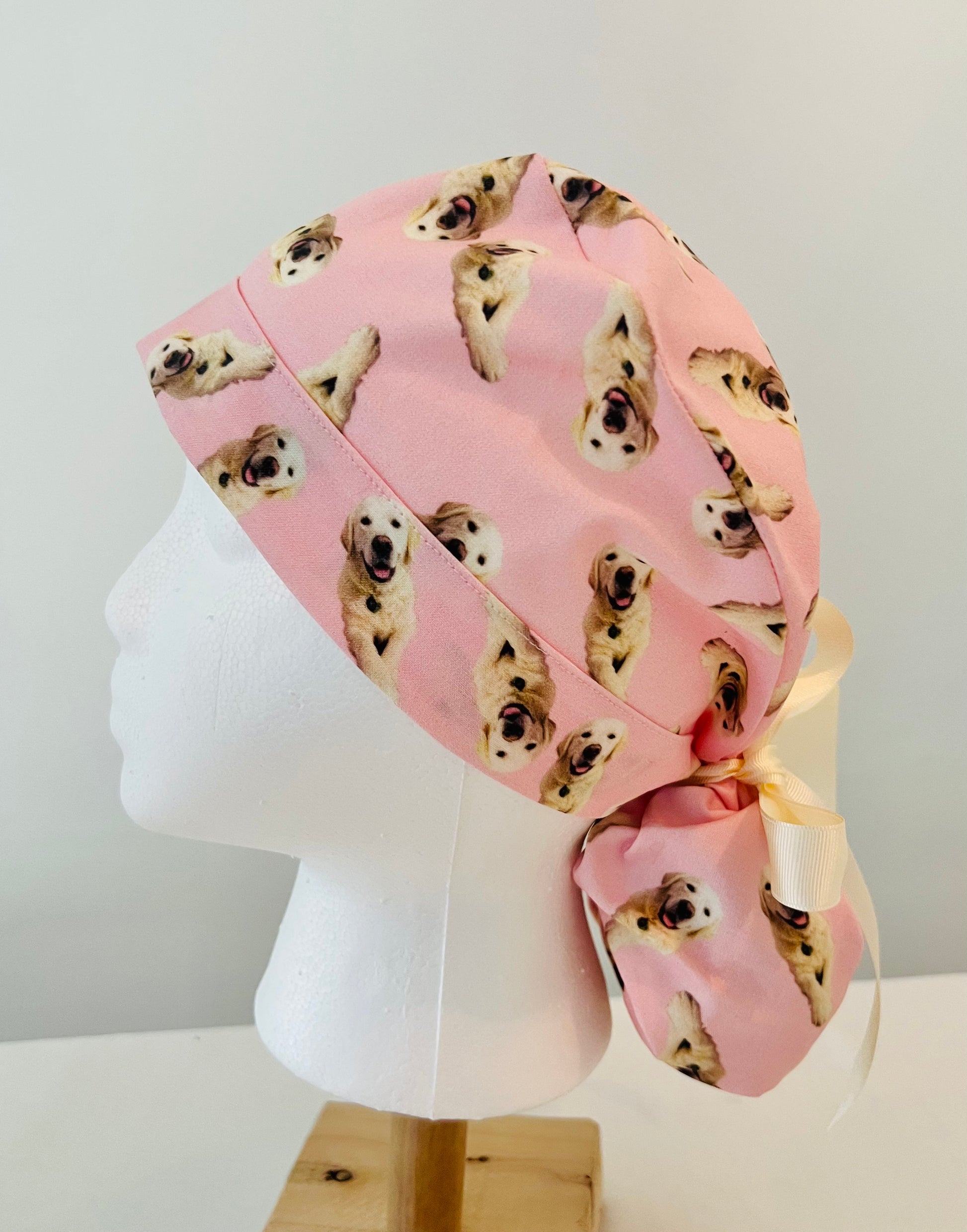 Custom Photo Ponytail Scrub Cap Personalized Surgical Hat with Pet Photos Dog Photo Scrub Cap Long Hair Nurse -gift for surgeon-for women-Scrub Cap OR World