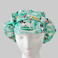 Dog Surfing Bouffant Scrub Cap | Tropical Beach Dogs Hat | Ocean Waves Veterinary Cap | Summer Hair Coverage Scrub Hat