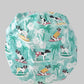 Dog Surfing Bouffant Scrub Cap | Tropical Beach Dogs Hat | Ocean Waves Veterinary Cap | Summer Hair Coverage Scrub Hat