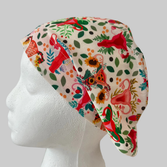 Blooming Strength – Uterus Floral Euro Scrub Cap | L&D / OB Nurse Hat