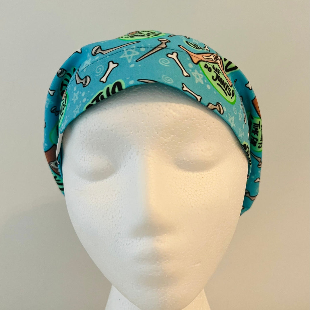 Orthopedic Euro Scrub Cap – Funny Ortho Bone Print Surgical Hat “We Do Joints”