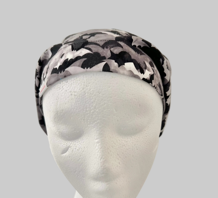 Euro Scrub Cap Halloween Bats Surgical Hat | Fall Nurse Cap, Autumn OR Cap, Cute Halloween Scrub Hat | front view