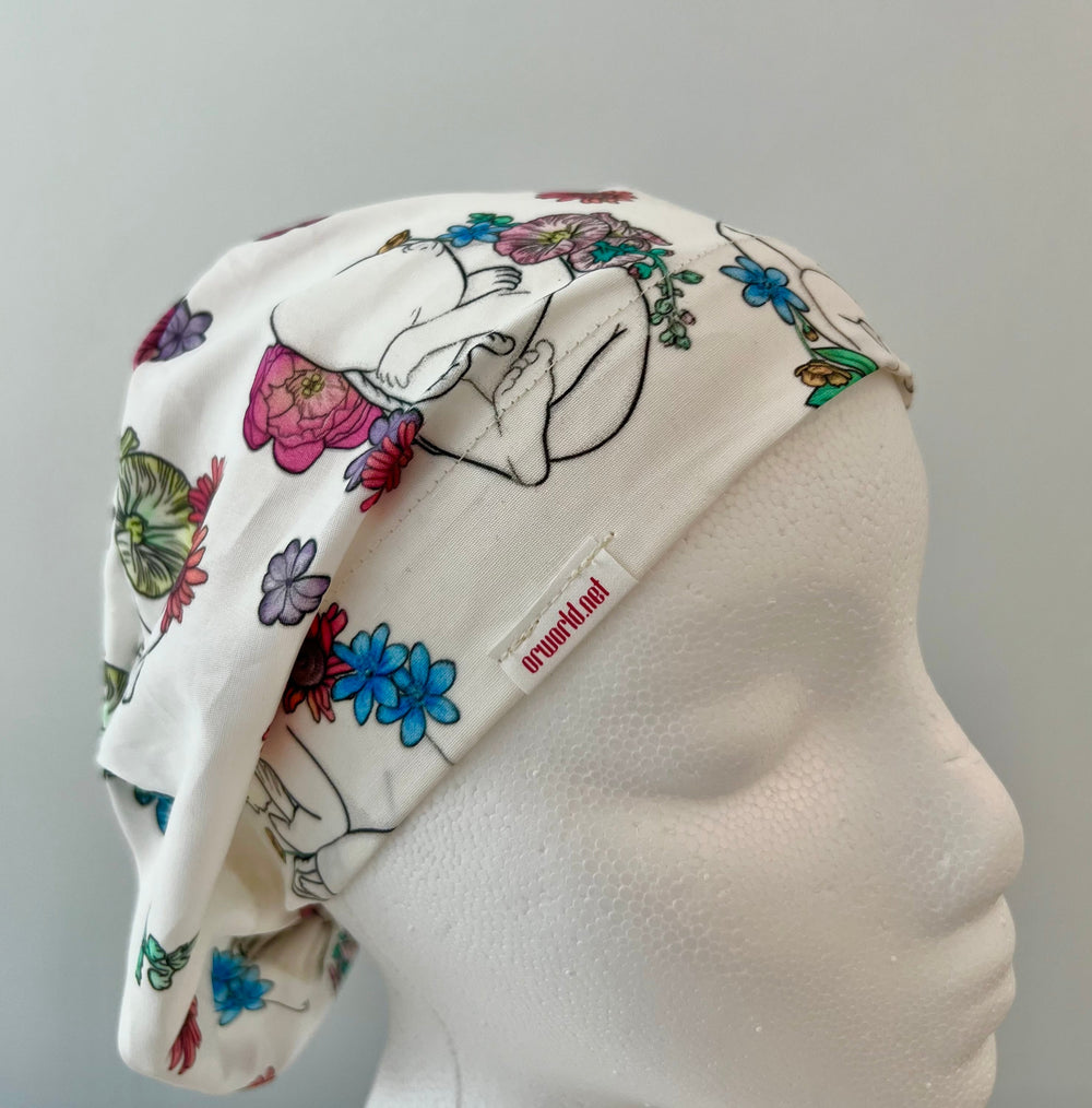 Floral Baby Euro Scrub Cap – Labor & Delivery Surgical Cap – OB Nurse Cap – Newborn Floral Medical Hat