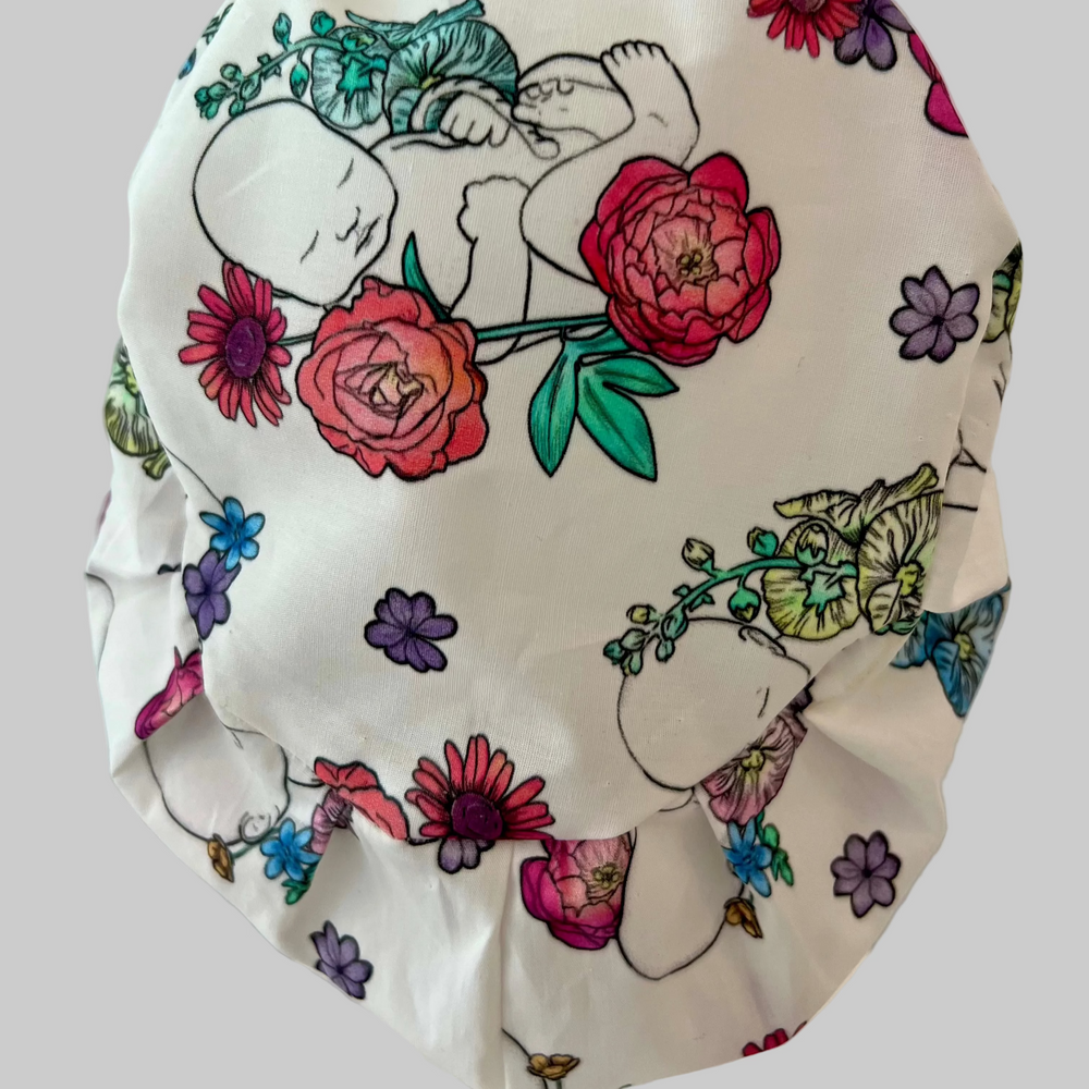 Floral Baby Euro Scrub Cap – Labor & Delivery Surgical Cap – OB Nurse Cap – Newborn Floral Medical Hat