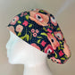 Euro Surgical Scrub Cap-Pink Flowers with polka dots 