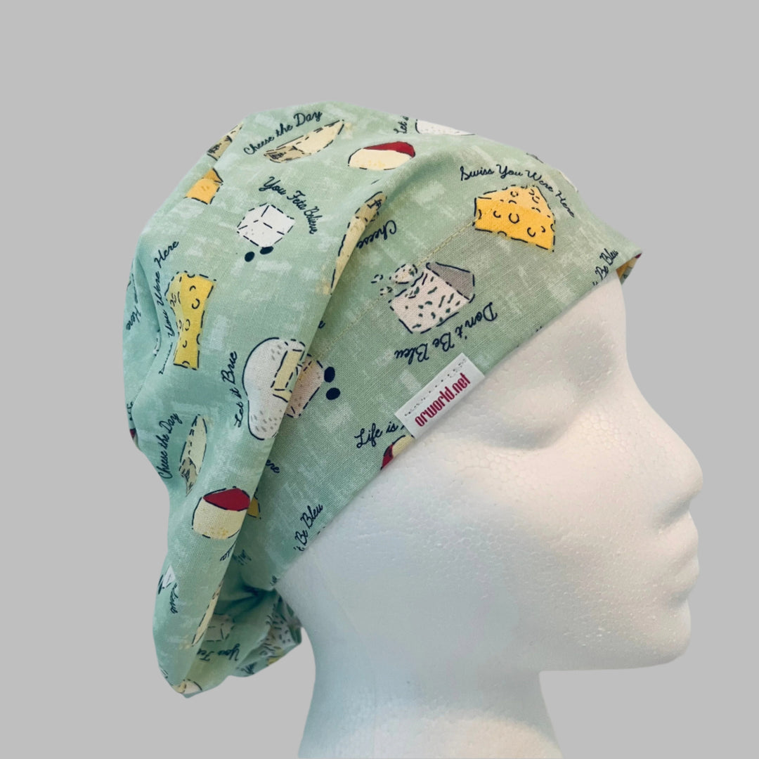 Euro Scrub Cap | Life is Gouda | You Feta Believe | Swiss You Were Here | Let It Brie | Cheese Lover Nurse Cap