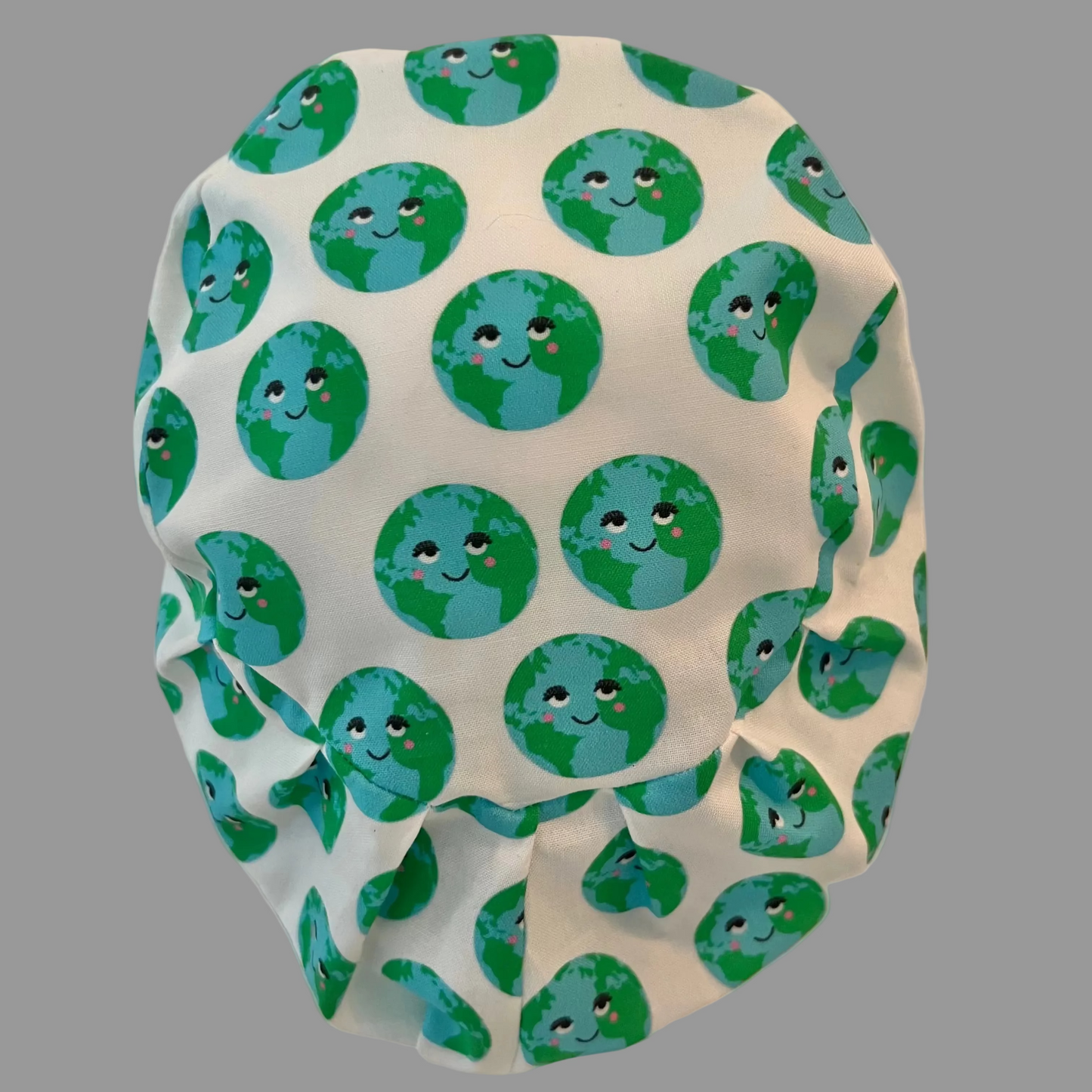 Earth Scrub Cap Euro Style, Cute Planet Surgical Hat for Women, Adjustable Cotton OR Cap, Save the Planet Nurse Gift, Kawaii Earth Operating Room Hat