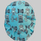 Euro Scrub Cap – Robot Medical Print on Teal | Fun Nurse Surgical Cap