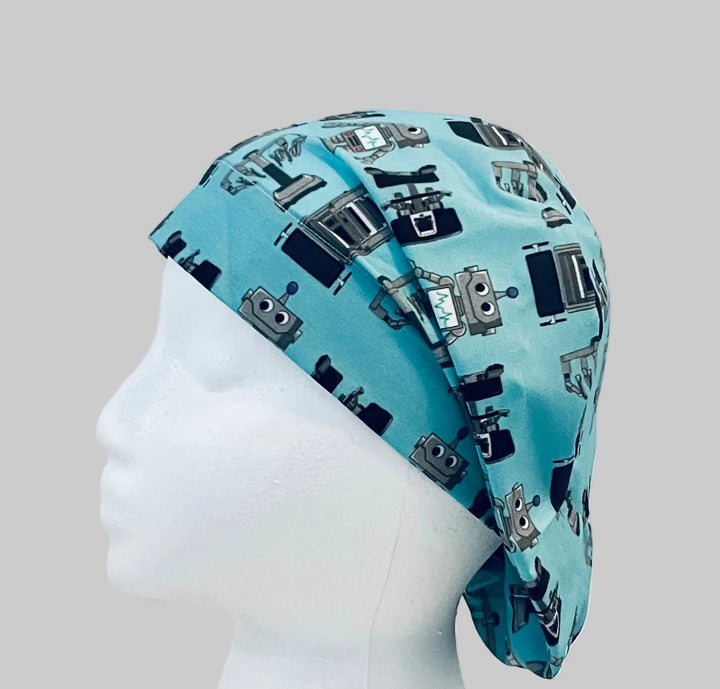 Euro Scrub Cap-Robot Medical Print | Nurse Surgical Cap