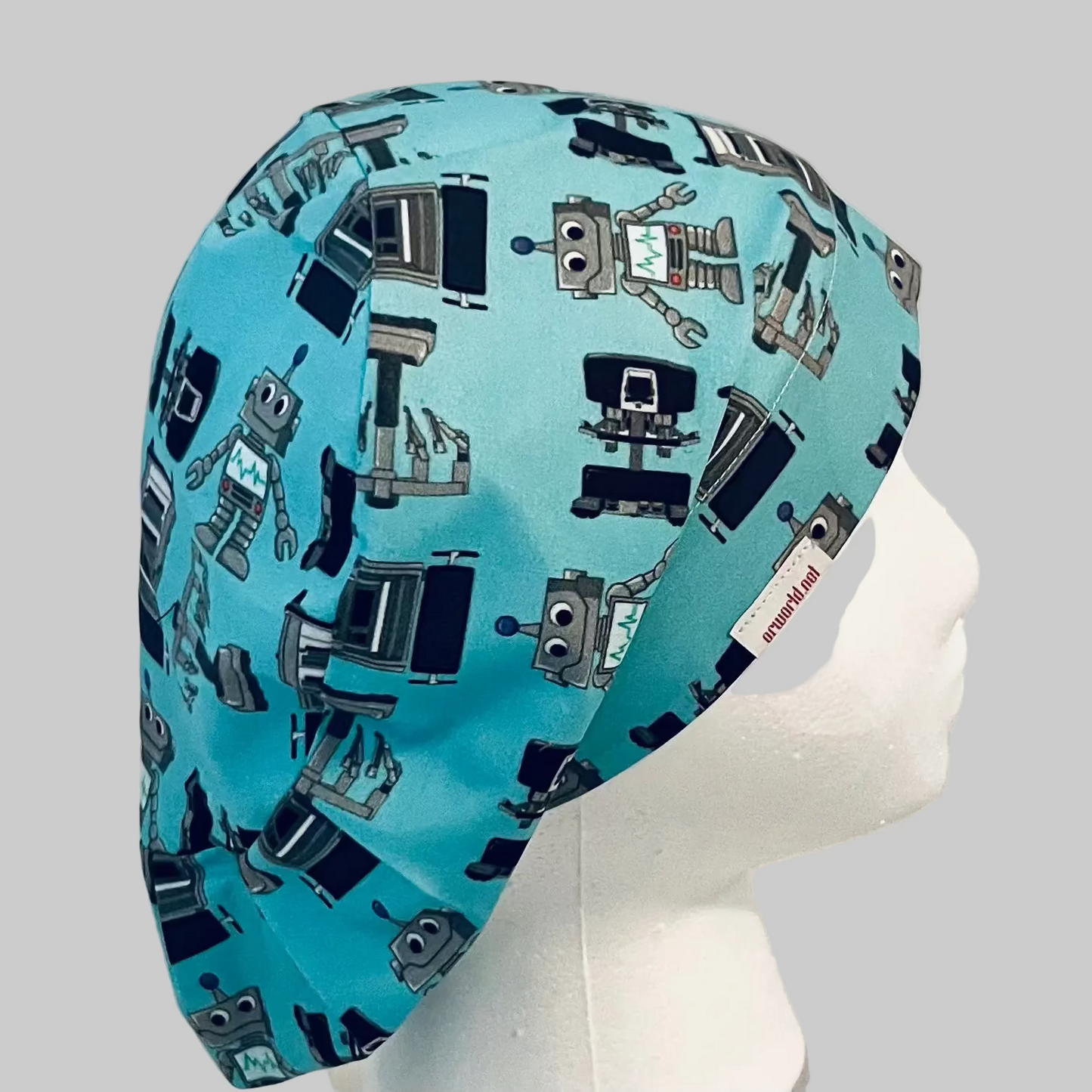 Euro Scrub Cap-Robot Medical Print | Nurse Surgical Cap