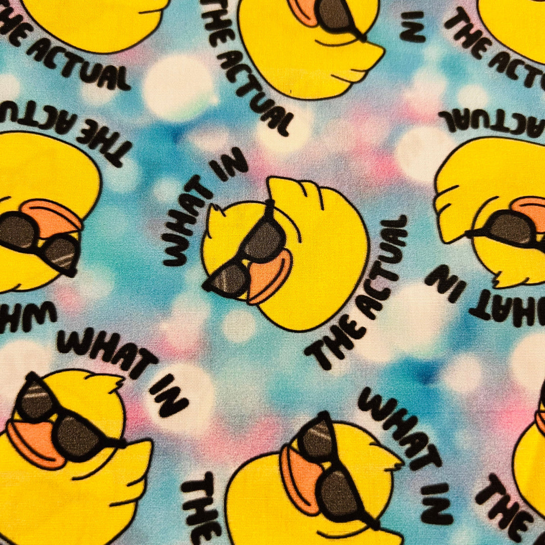 Funny Duck Euro Scrub Cap|"What in the Actual" Humor Surgical Hat for Nurses