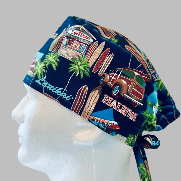 Hawaii Vacation Scrub Cap – Waikiki Tropical Surgical Cap – Hawaiian Island Nurse Hat
