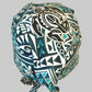 Hawaiian Sea Turtle Scrub Cap – Tribal Honu Print Surgical Cap, Teal & Black Nurse Scrub Hat, Coastal Medical Cap