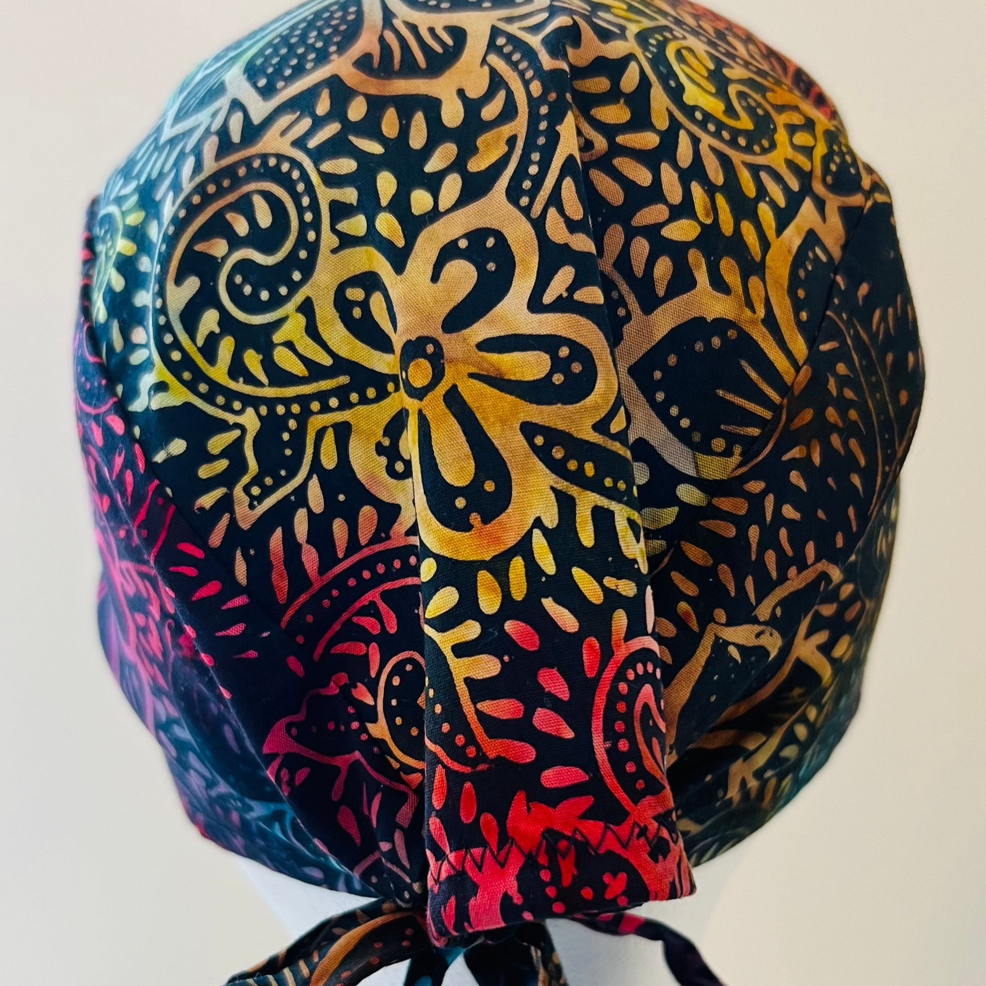 Scrub Cap-Batik colorful vines