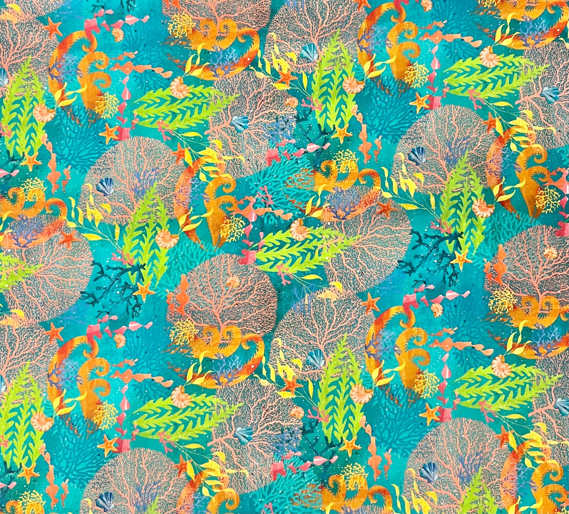 Ocean Reef Scrub Cap|Seahorse Marine Life Nurse Cap