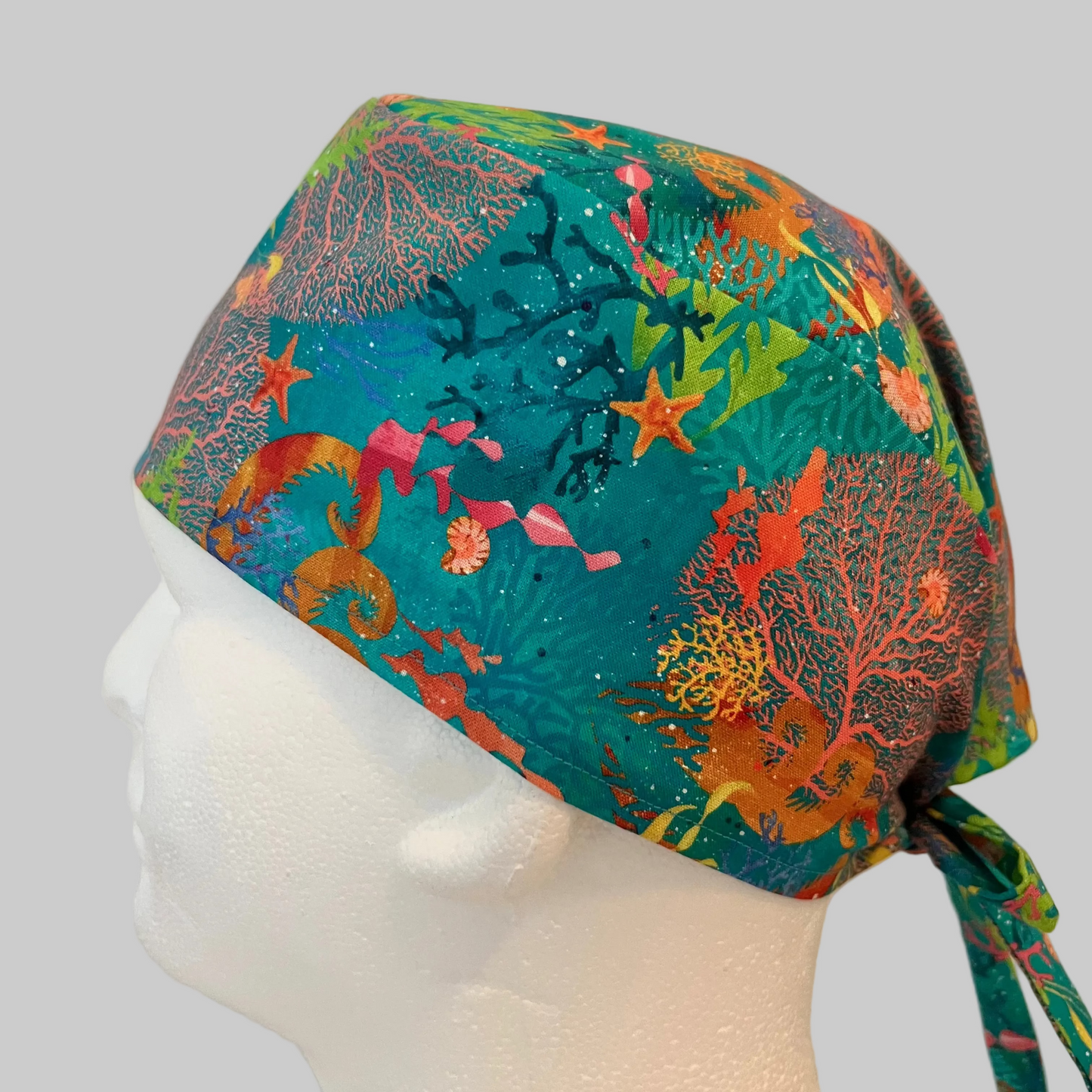 Ocean Reef Scrub Cap|Seahorse Marine Life Nurse Surgical Scrub Cap