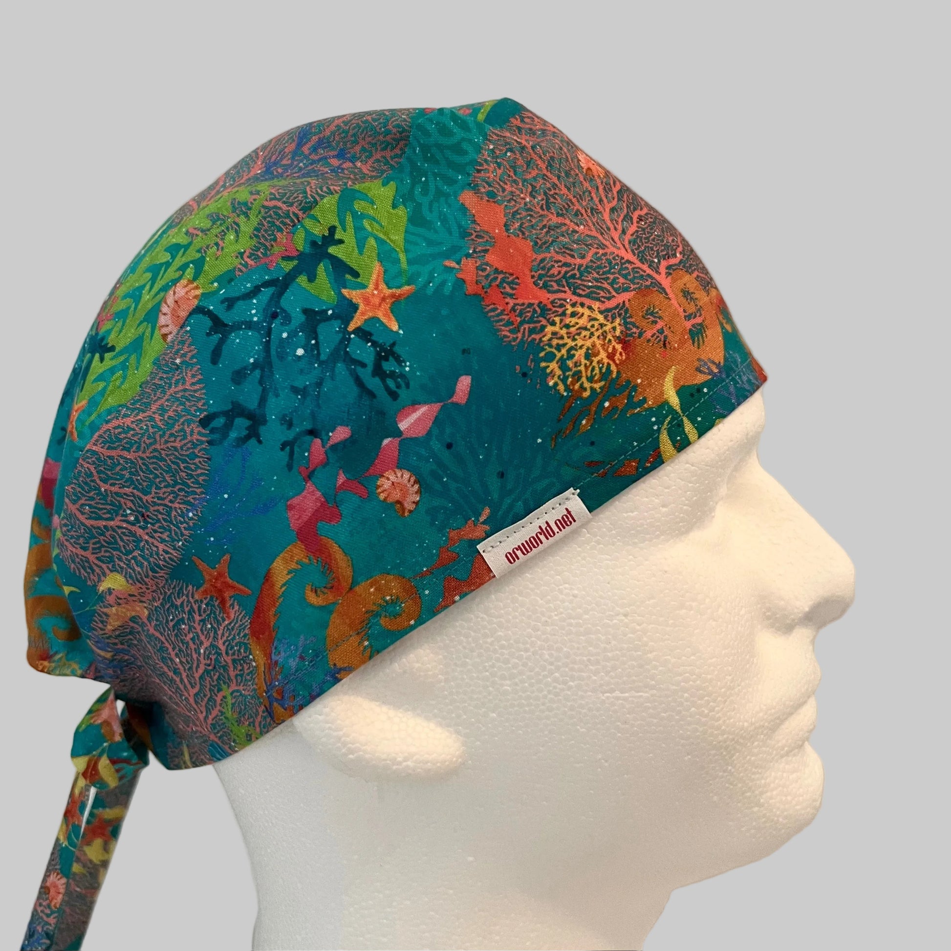 Ocean Reef Scrub Cap|Seahorse Marine Life Nurse Surgical Scrub Cap