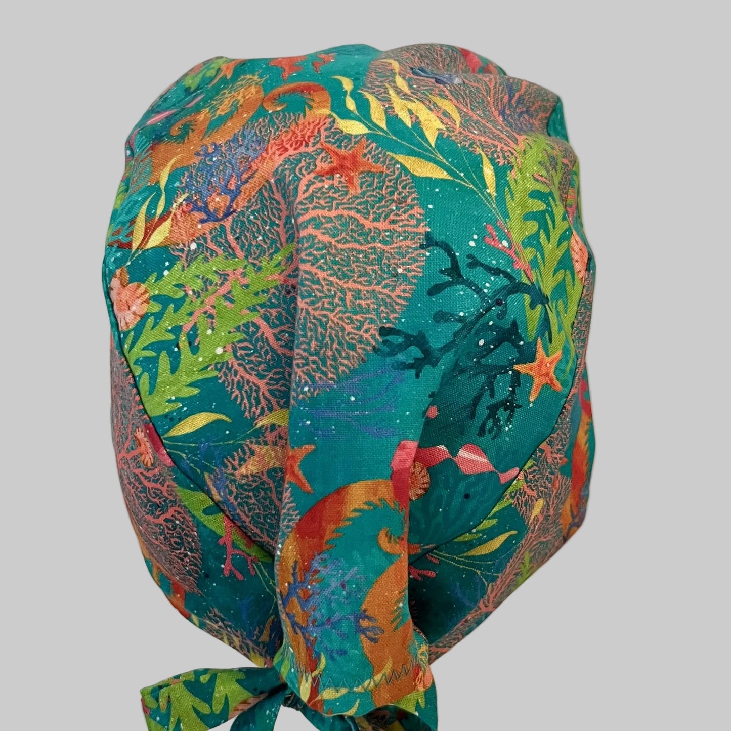 Ocean Reef Scrub Cap|Seahorse Marine Life Nurse Surgical Scrub Cap