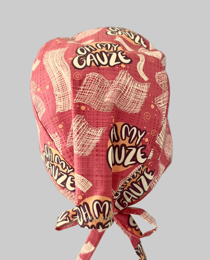 Oh My Gauze Traditional Scrub Cap | Funny Surgical Hat | Medical Humor OR Cap | back side view