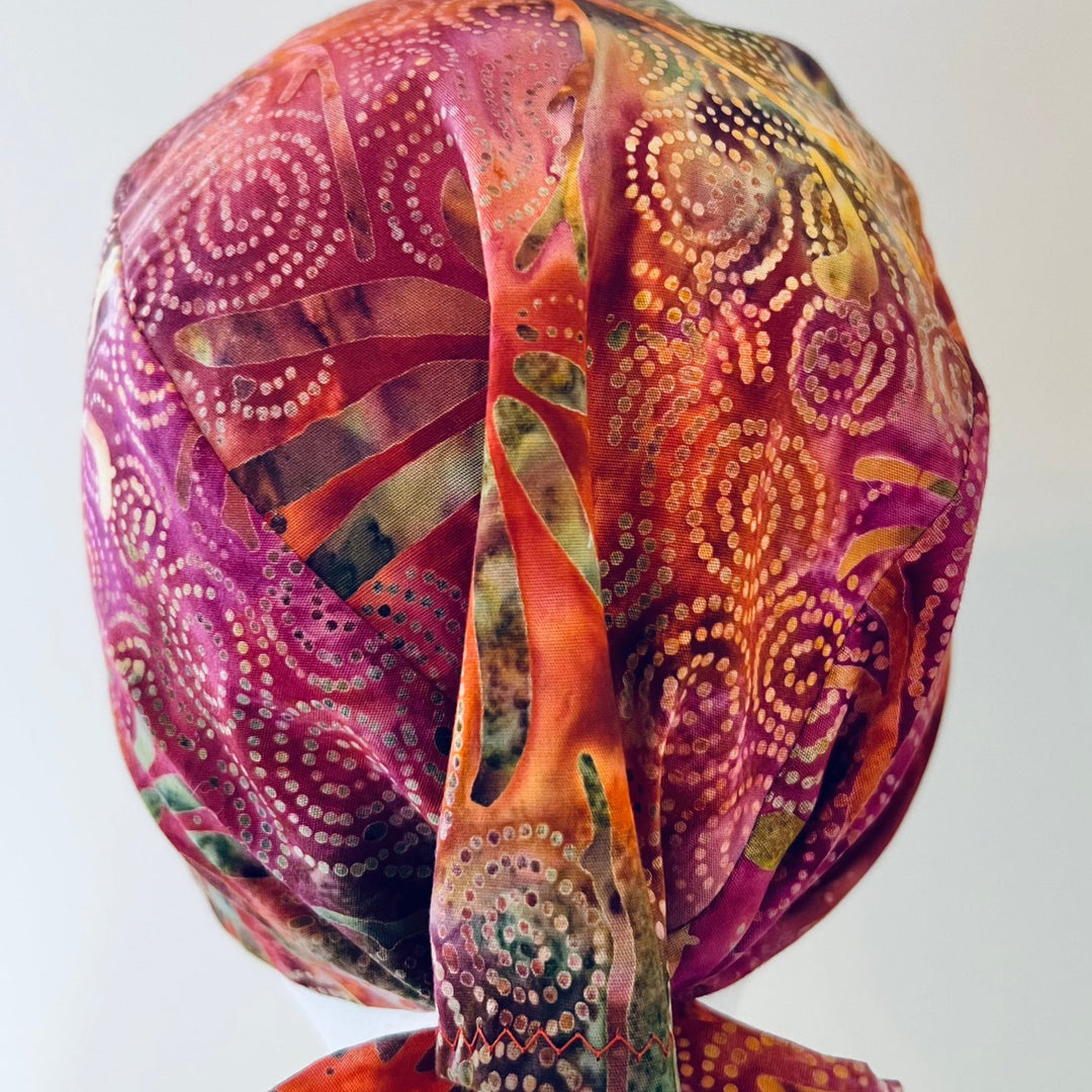 Scrub Cap-Orange Sunset Batik