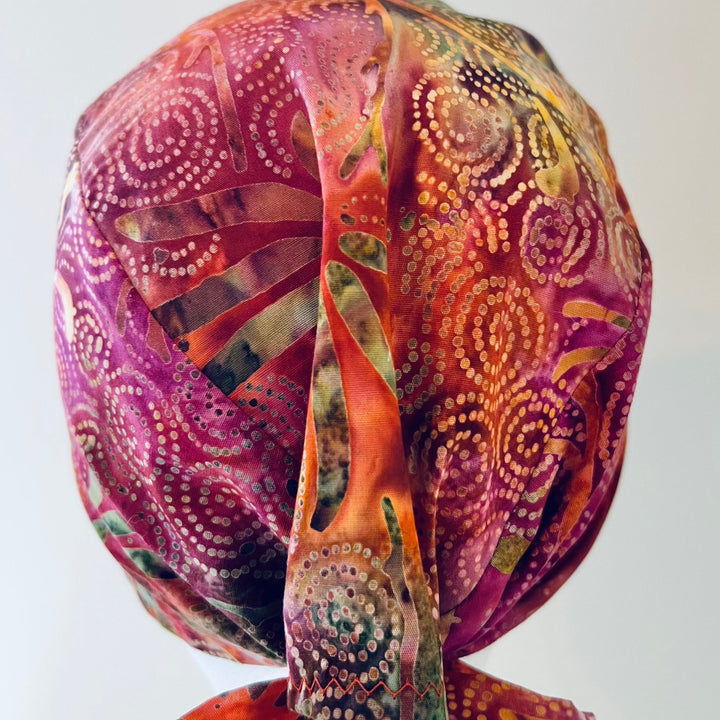 Scrub Cap-Orange Sunset Batik