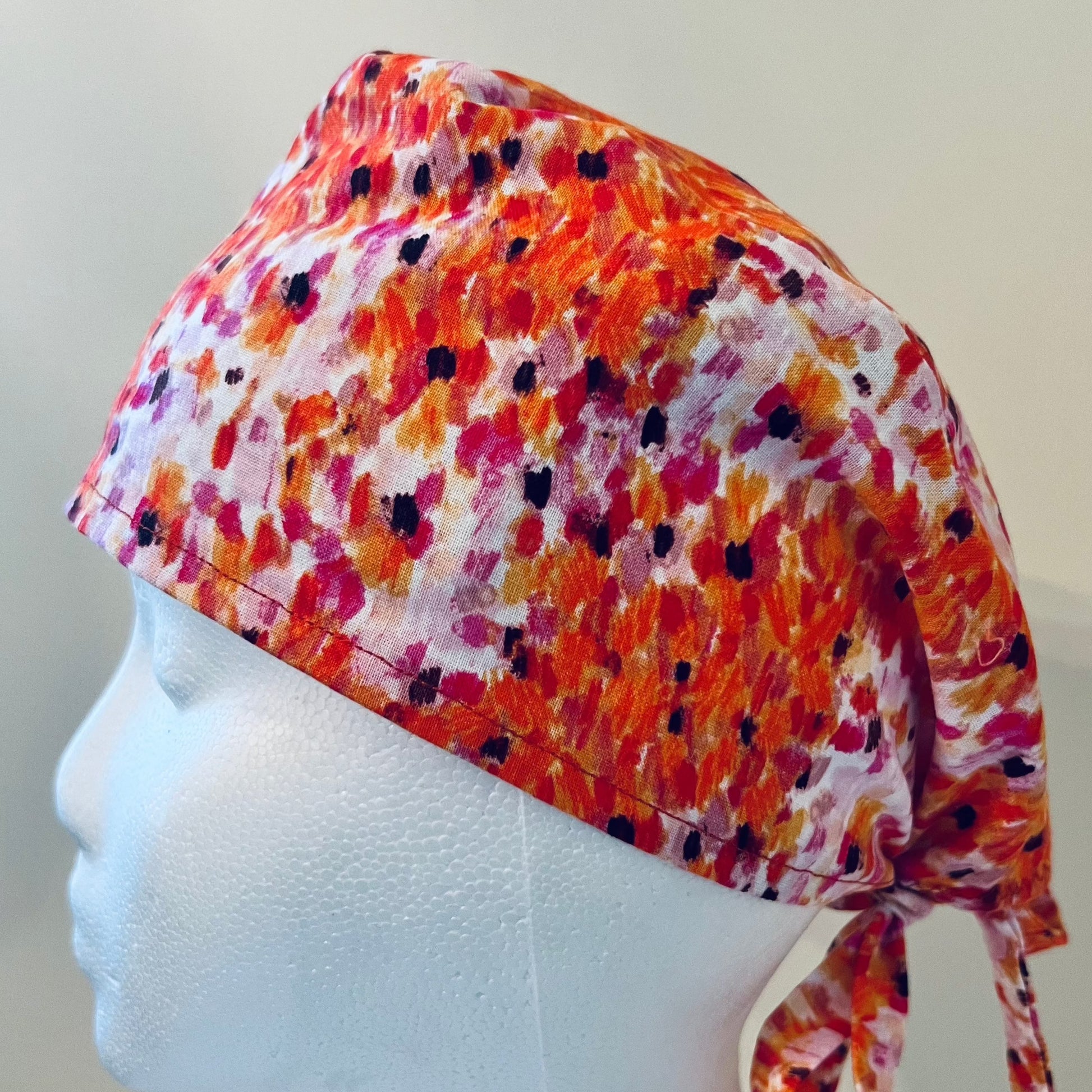 Scrub Cap - Orange sunset speckles