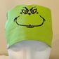 Ponytail surgical hat Christmas Green Grinch