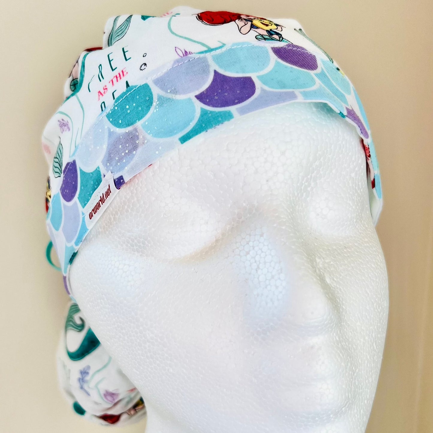 Ponytail surgical hat Princess Ariel
