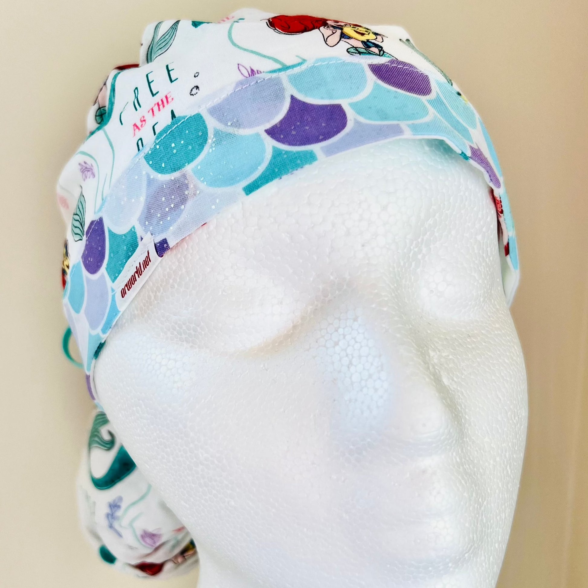 Ponytail surgical hat Princess Ariel