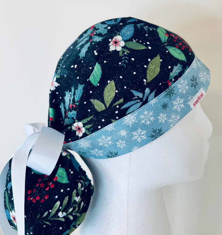 Ponytail-Winter Holly with Glitter