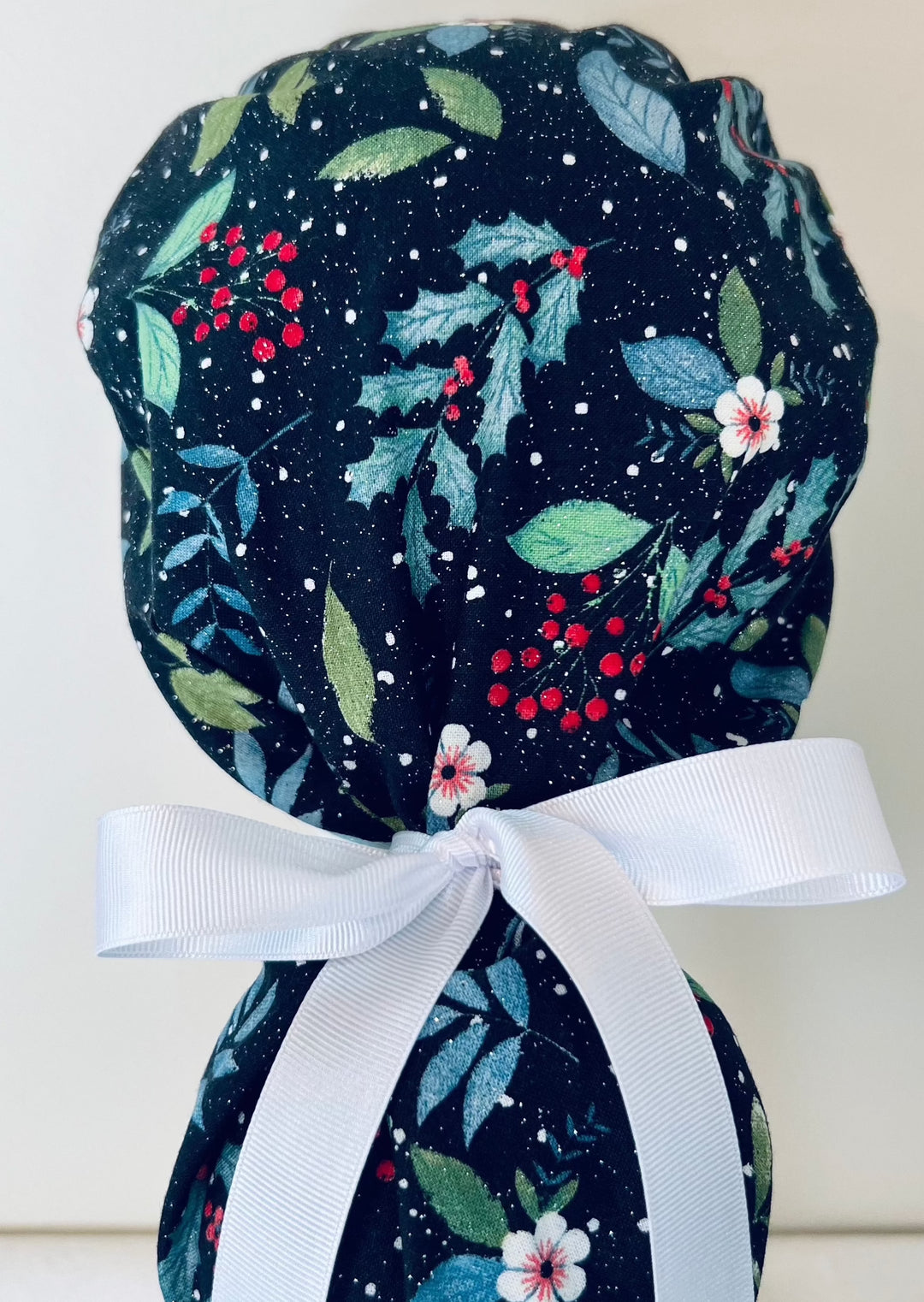 Ponytail-Winter Holly with Glitter