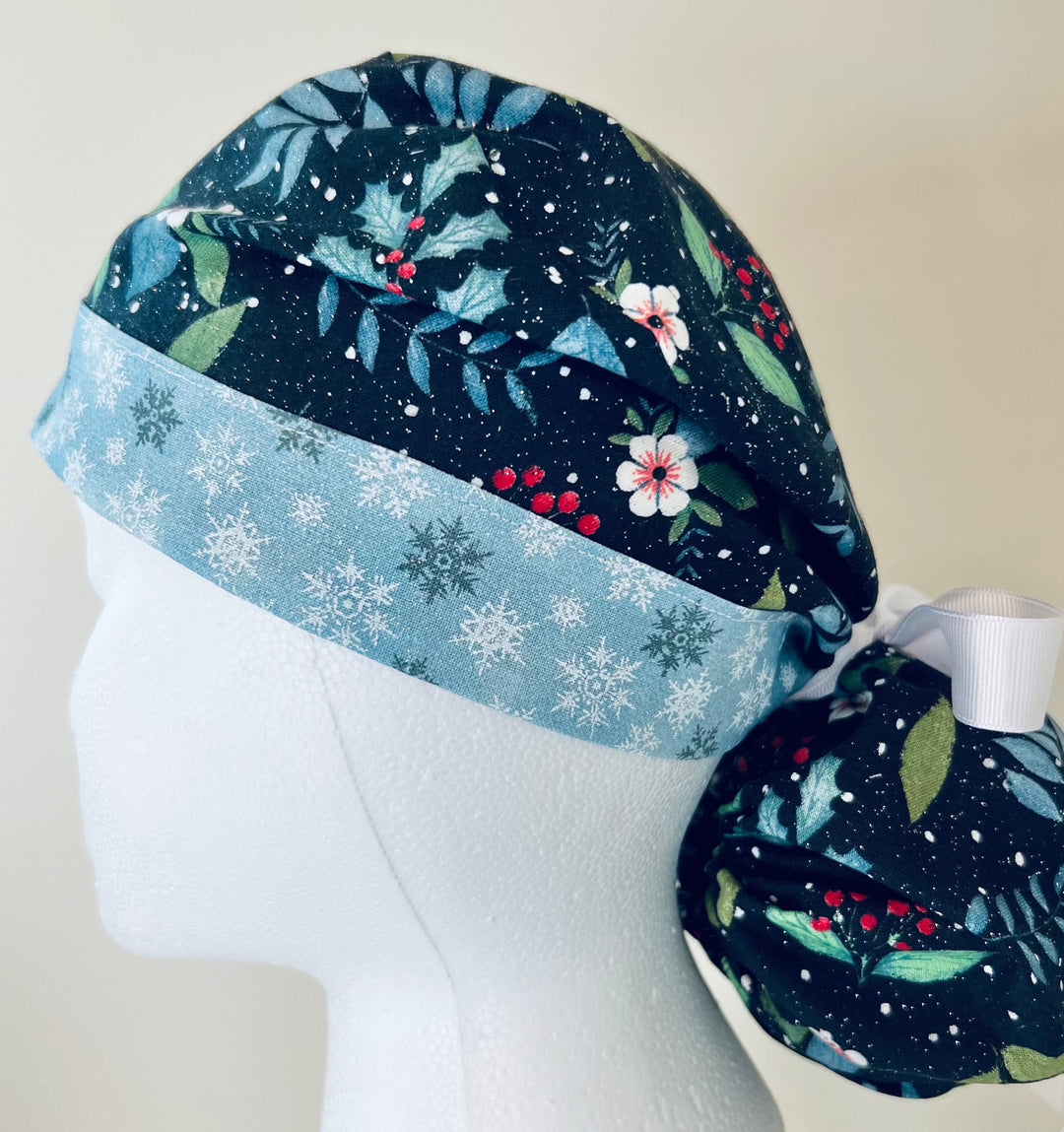 Ponytail-Winter Holly with Glitter