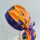 Ponytail Style Hat-Halloween Owl-with Purple Ribbon Ties