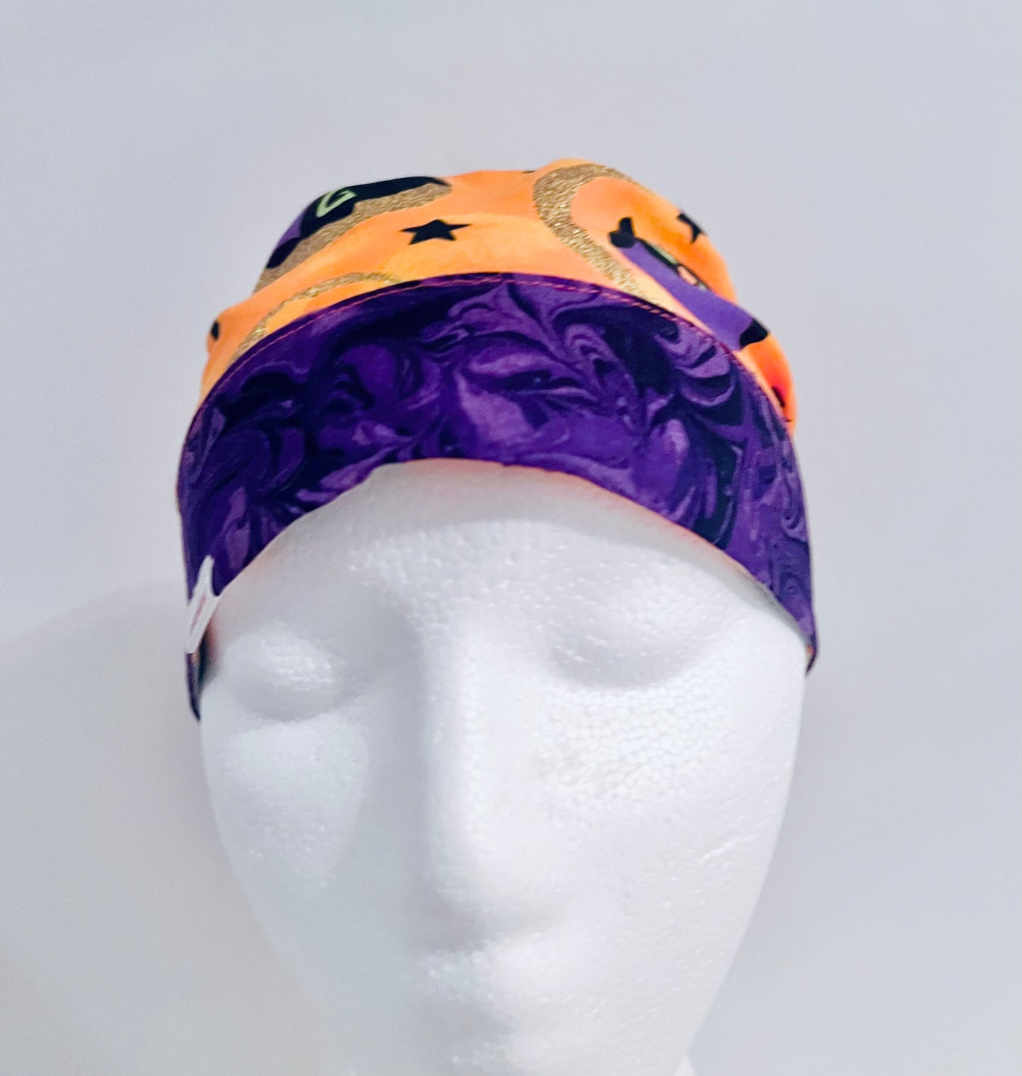 Ponytail Style Hat-Halloween Owl-with Purple Ribbon Ties