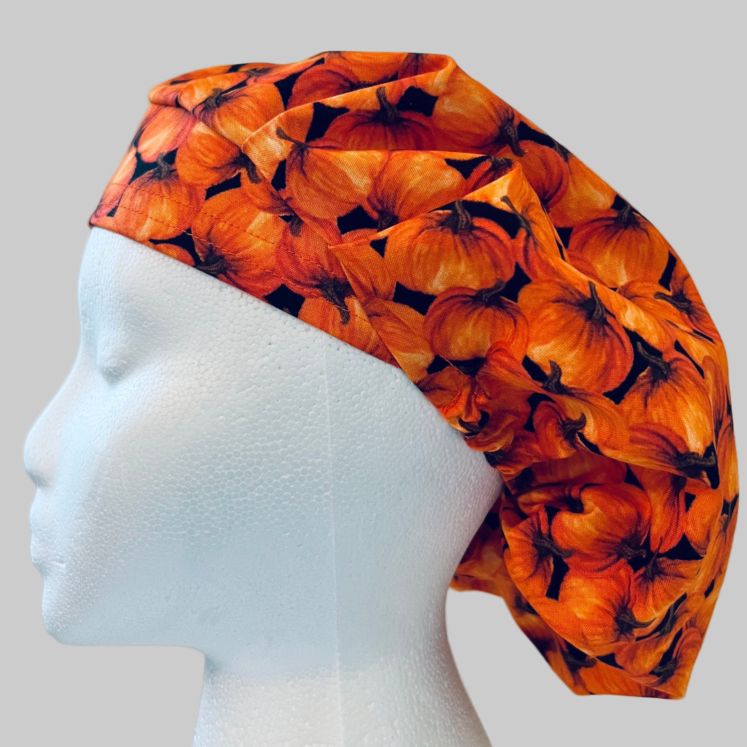 Bouffant Scrub Cap Pumpkin Patch Fall Halloween Surgical Cap for Women Nurses, Doctors &amp; Medical Professionals