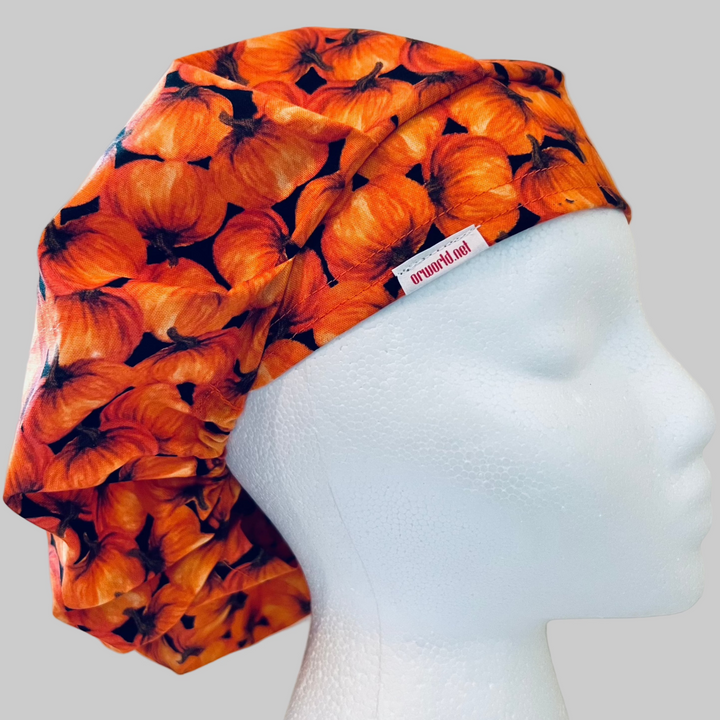 Bouffant Scrub Cap Pumpkin Patch Fall Halloween Surgical Cap for Women Nurses, Doctors &amp; Medical Professionals