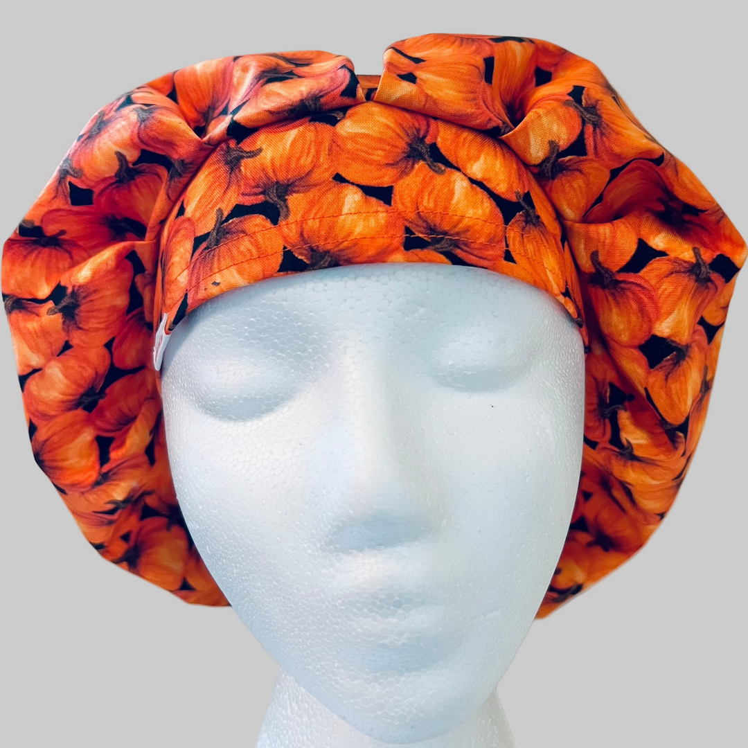 Bouffant Scrub Cap Pumpkin Patch Fall Halloween Surgical Cap for Women Nurses, Doctors &amp; Medical Professionals