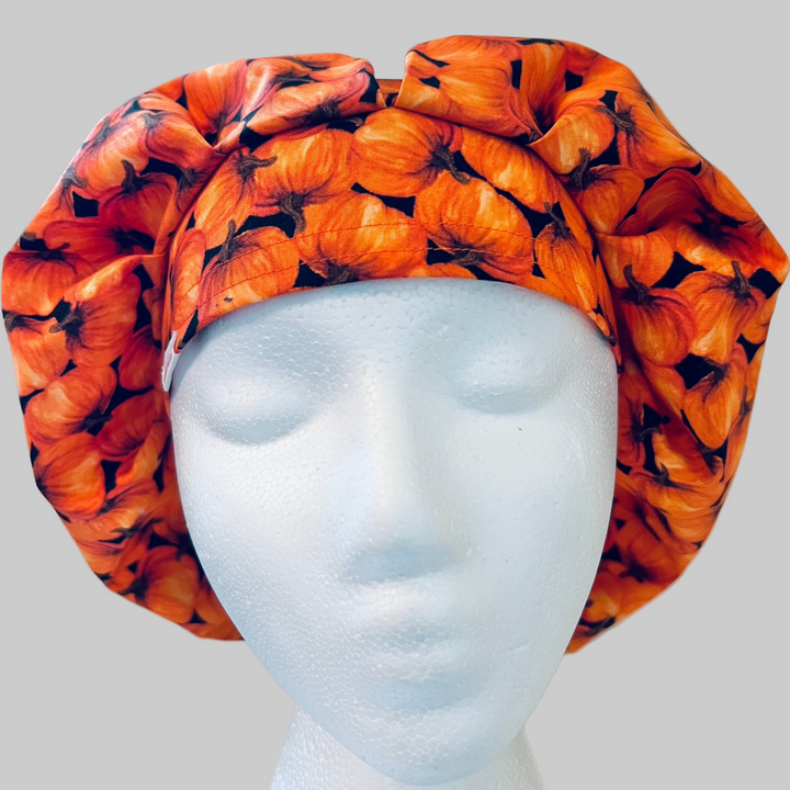 Bouffant Scrub Cap Pumpkin Patch Fall Halloween Surgical Cap for Women Nurses, Doctors &amp; Medical Professionals