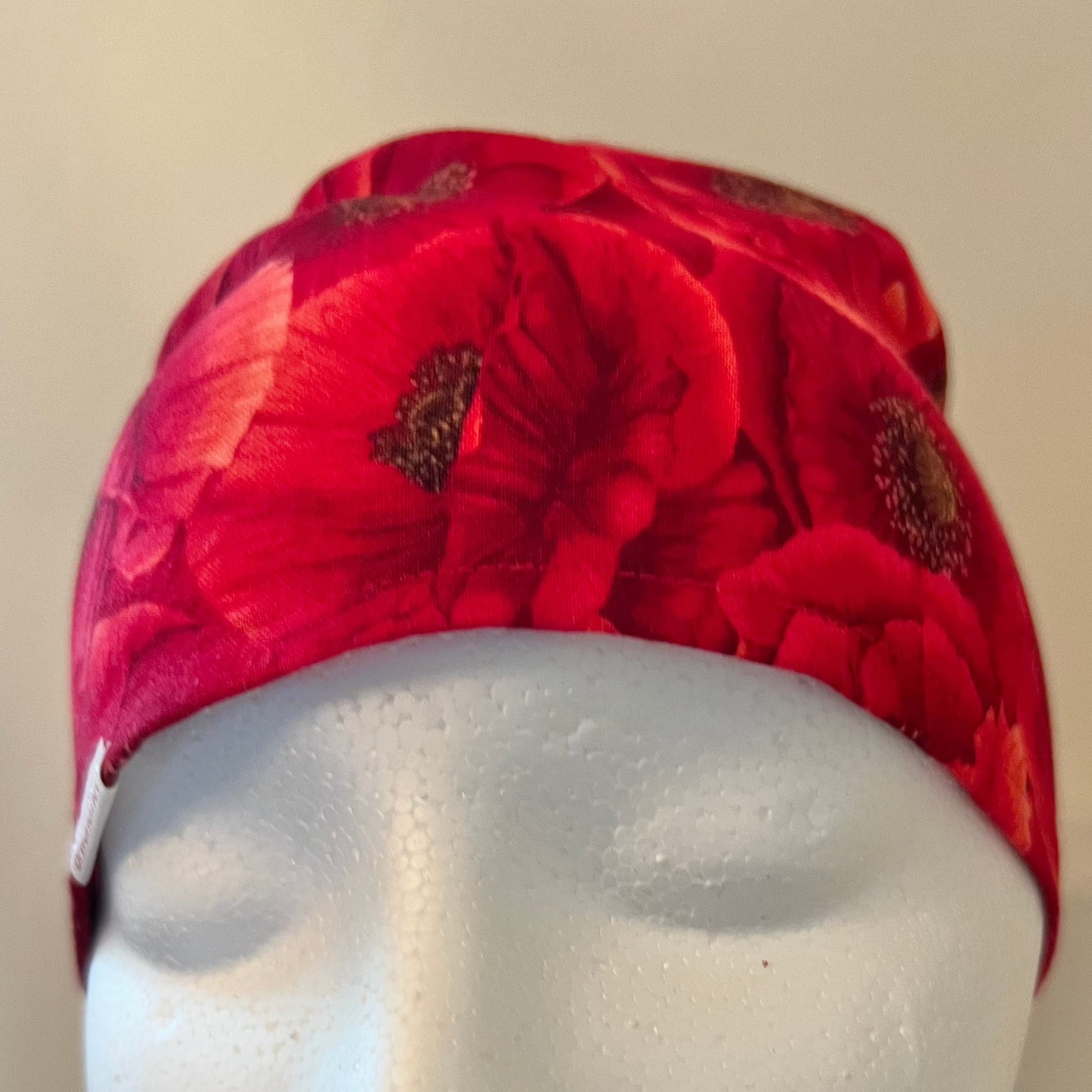 Scrub Cap-Red Flowers-Flower Power