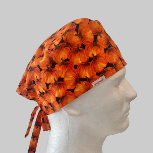 Scrub Cap Pumpkin Patch Fall Halloween Surgical Hat for Nurses, Surgeons & Healthcare Workers