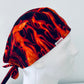 Scrub Cap-Flame-Orange-Black-Fire