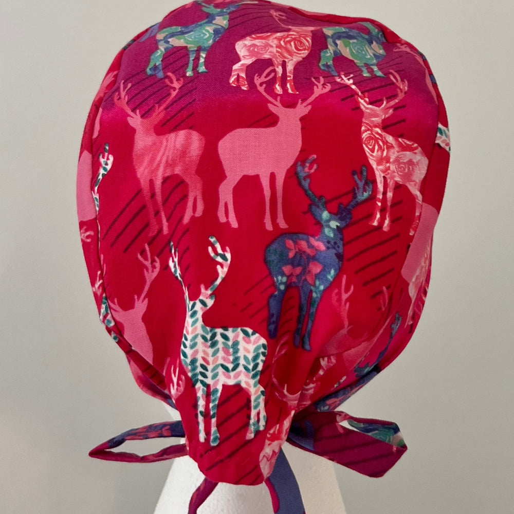 Scrub Cap Deer Print Surgical Hat | Handmade OR Cap for Nurses, Surgeons & Healthcare Professionals | Adjustable Unisex Cap | Satin Lining Option