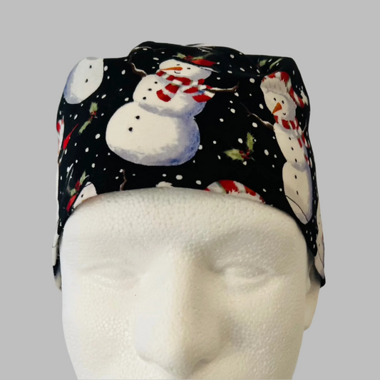 Scrub Cap-Snowman