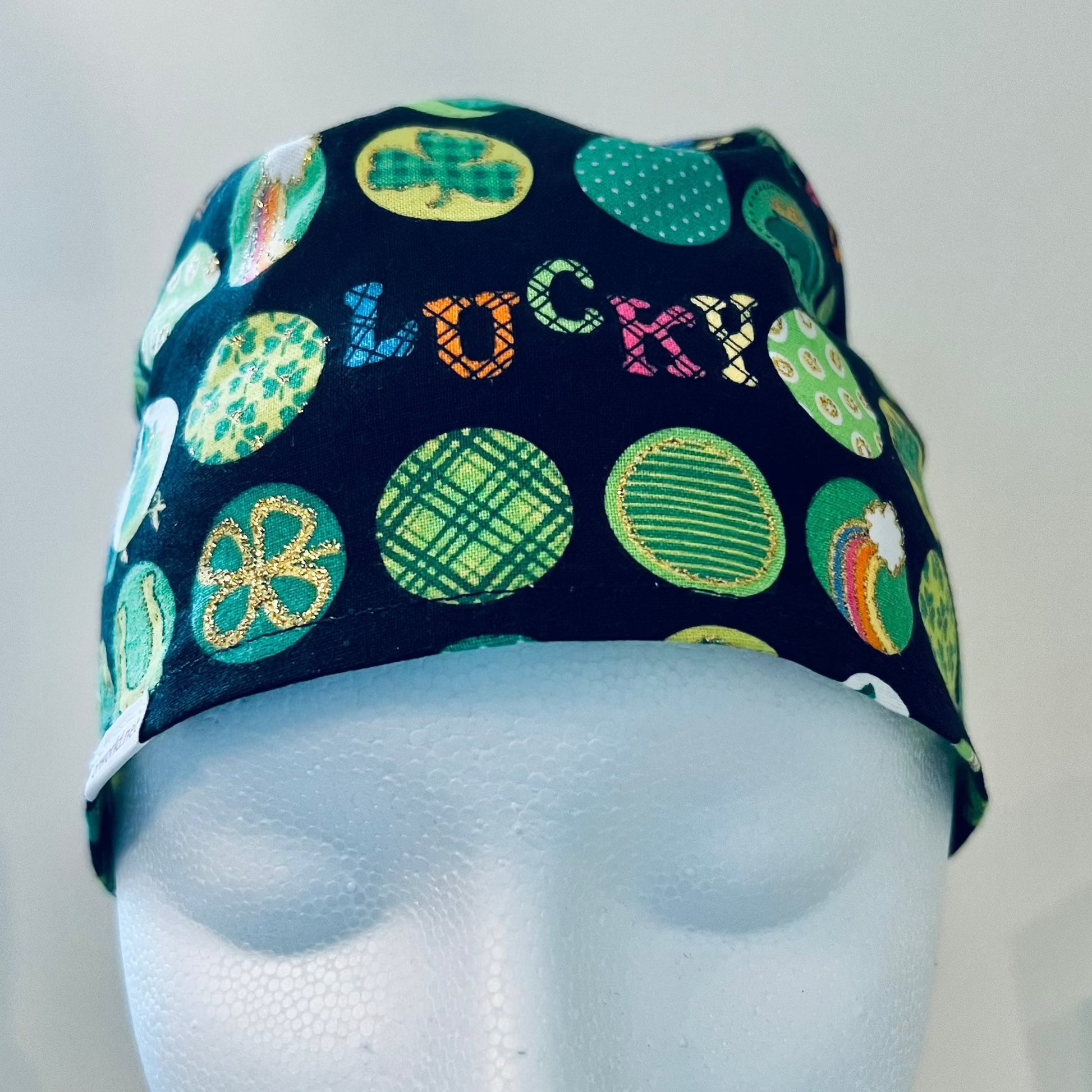 Scrub Cap-St.Patricks-Glitter Gold Luck