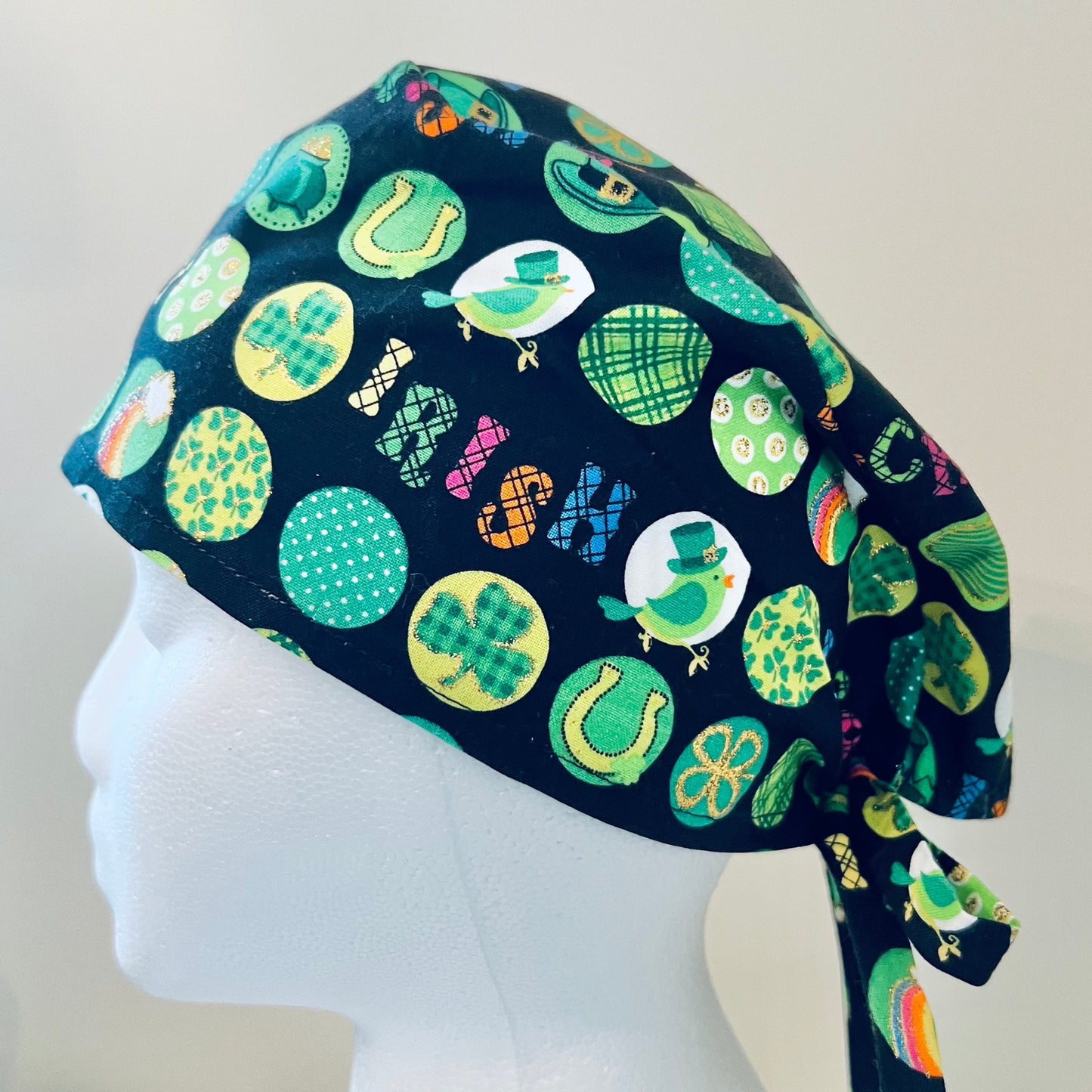 Scrub Cap-St.Patricks-Glitter Gold Luck