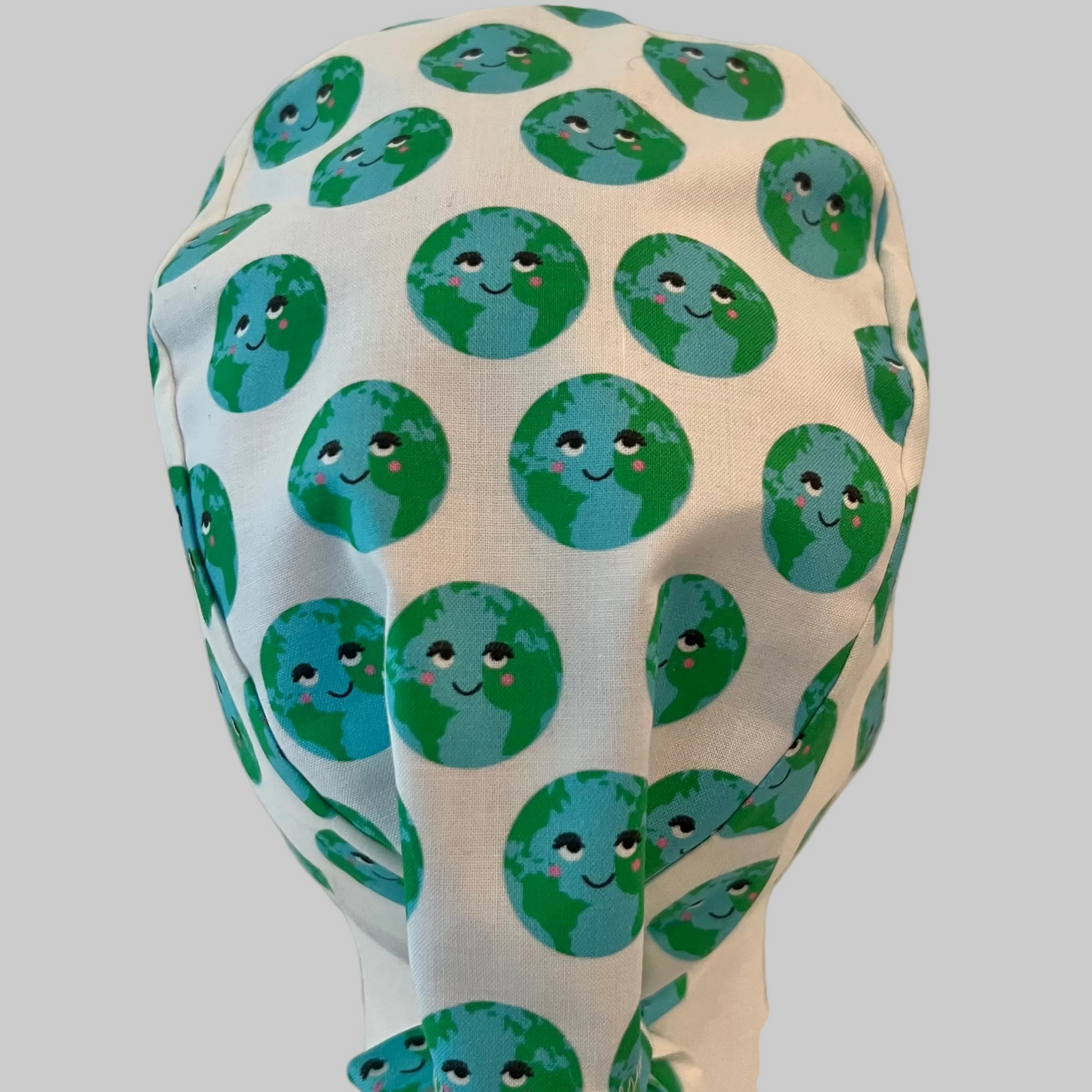 Traditional Scrub Cap, Earth Surgical Scrub Hat Cotton, Globe Print OR Cap, Unisex Scrub Hat, Cute Nature Medical Cap, Gift for Nurse Doctor Surgeon
